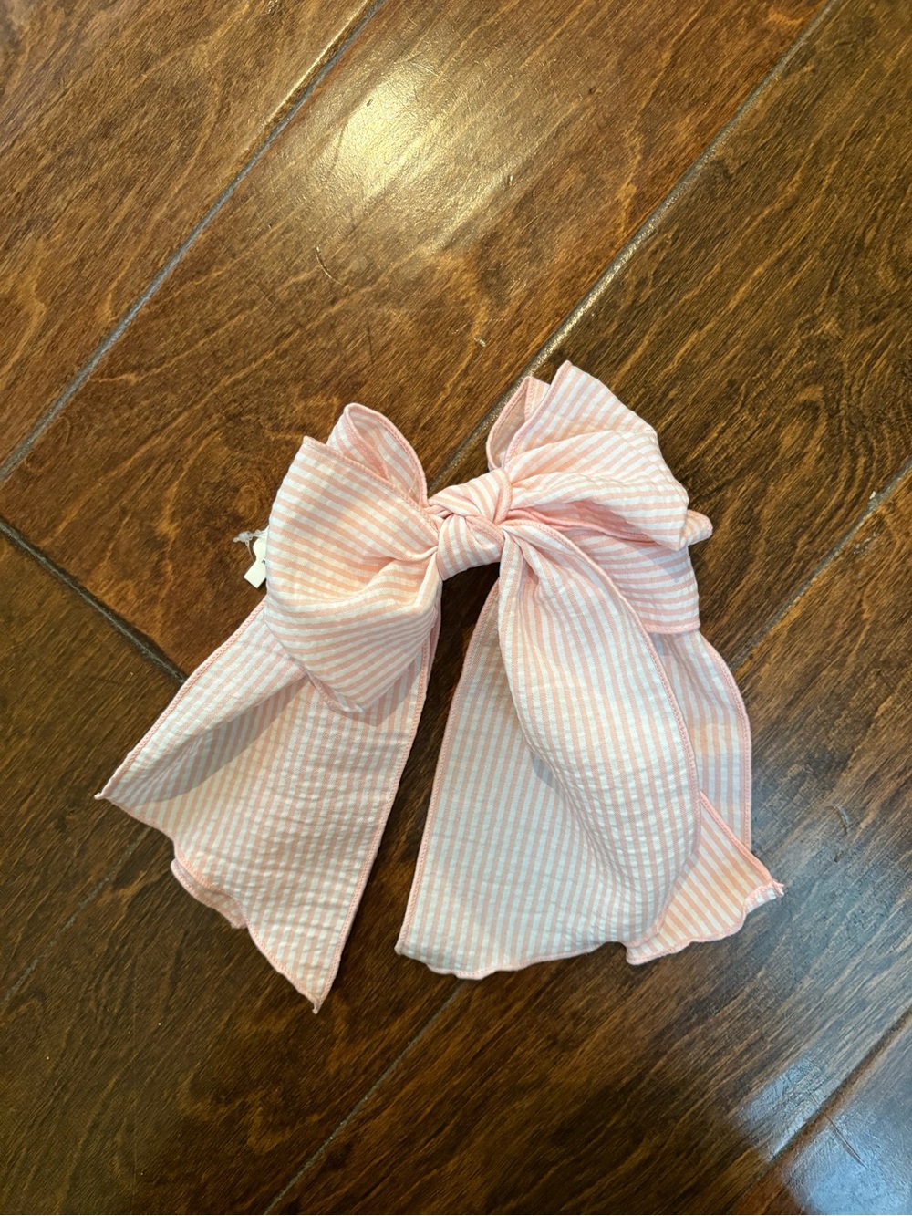 Anthropologie Pink Striped Bow Hair Clip